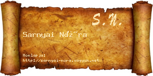 Sarnyai Nóra névjegykártya