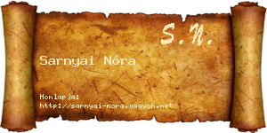 Sarnyai Nóra névjegykártya