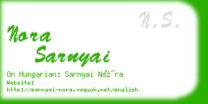 nora sarnyai business card